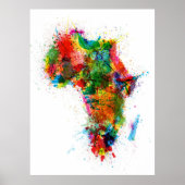 Paint Splashes Karte von Afrika Poster (Vorne)