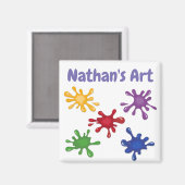 Paint Splashes Personalisiert Artist Magnet (Vorderseite/Rückseite)