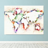 Paint Splashes Text Map of the World Leinwanddruck (Insitu (Holzboden))