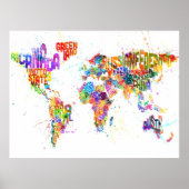 Paint Splashes Text Map of the World Poster (Vorne)