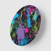Paint Splater Runde Wanduhr (Winkel)