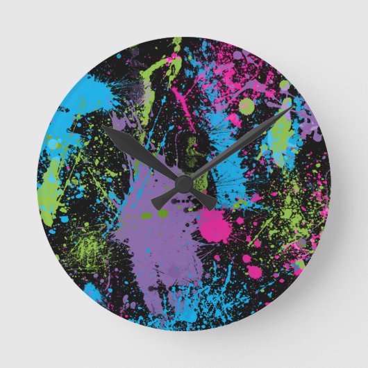 Paint Splater Runde Wanduhr (Vorderseite)