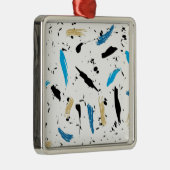 Paint Splats Silbernes Ornament (Rechts)