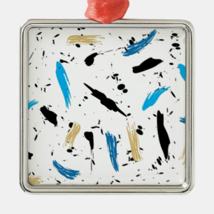 Paint Splats Silbernes Ornament