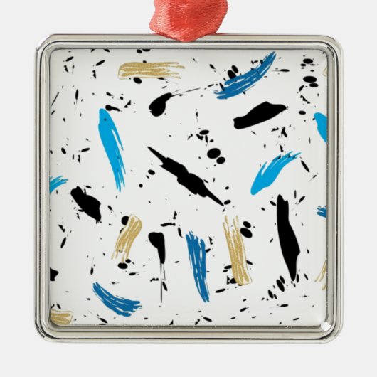 Paint Splats Silbernes Ornament (Vorne)