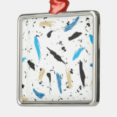 Paint Splats Silbernes Ornament (Links)
