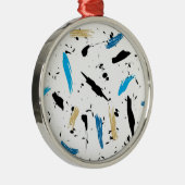 Paint Splats Silbernes Ornament (Rechts)