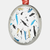Paint Splats Silbernes Ornament (Links)