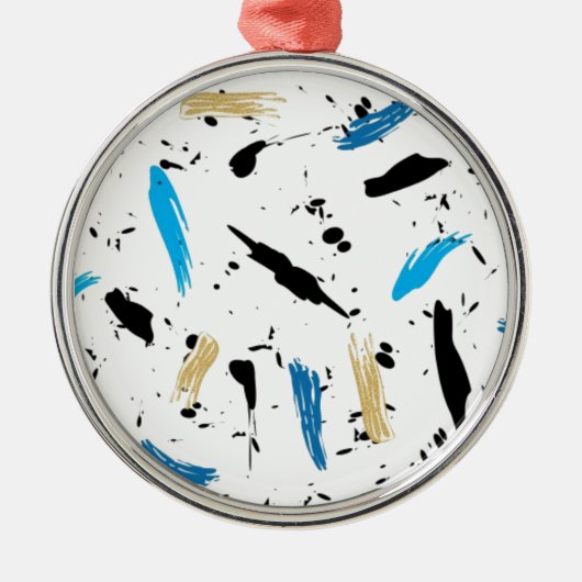Paint Splats Silbernes Ornament (Vorne)