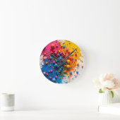 Paint Splatter Clock Runde Wanduhr (Zuhause)