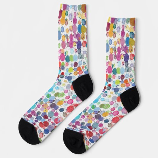 Paint Splatter Colorful Dots Socken (Linkes Detail)