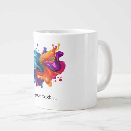 paint splatter explosion Jumbo-Tasse (Vorderseite Rechts)