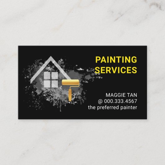 Paint Splatter Home Painting Service Visitenkarte (Vorderseite)