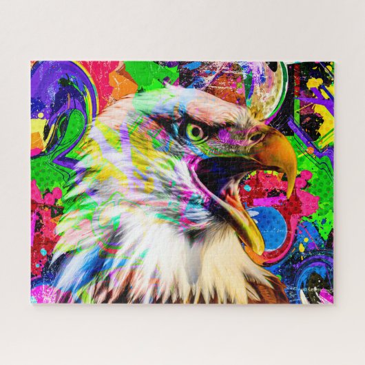 Paint Splattered Eagle Puzzle (Horizontal)