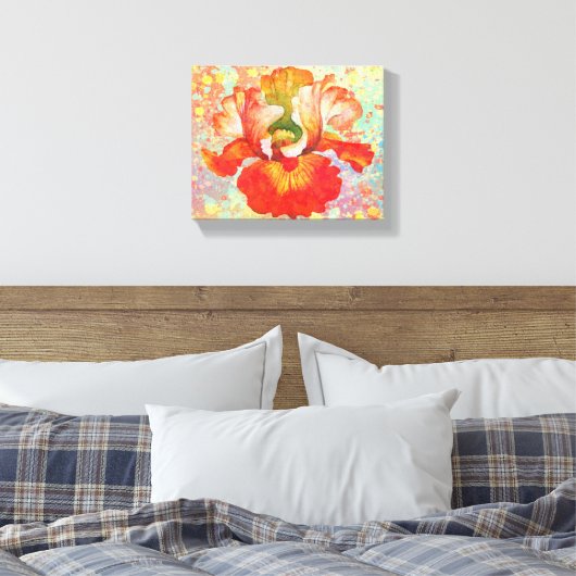 Paint Splattered Iris Canvas Print Leinwanddruck (Insitu (Schlafzimmer))