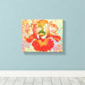 Paint Splattered Iris Canvas Print Leinwanddruck (Insitu (Holzboden))