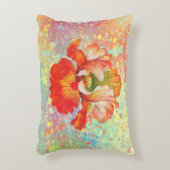 Paint Splattered Iris Pillow in Orange Colors Dekokissen (Vorderseite(Vertikal))