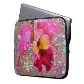 Paint Splattered Orchid Laptop Case (Vorderseite Links)