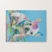 PAINT SPLATTERED PUPPY PUZZLE! JIGSAW PUZZLE (Horizontal)