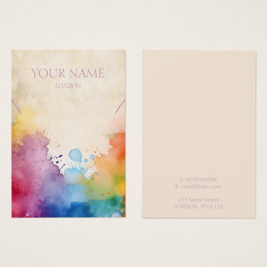 Paint Splint Halskette oder Armband-Grafikkarte (Vorne & Hinten)