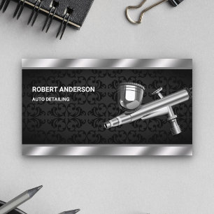 Paint Spray Gun Auto Body Detainings Visitenkarte