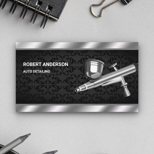 Paint Spray Gun Auto Body Detainings Visitenkarte