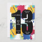 Paint Spritzer 13. Geburtstagseinladung Einladung (Vorderseite)
