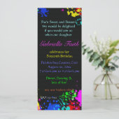 Paint Spritzer 16 . Geburtstag Custom Einladung (Stehend Vorderseite)