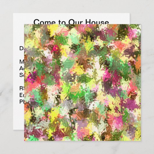 Paint Spritzer Art Herbst lässt häusliche Erwärmun Einladung (Vorne/Hinten)