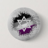 Paint Spritzer Asexual Pride Star des David-Symbol Button (Vorderseite)