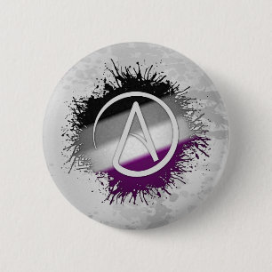 Paint Spritzer Asexual Prix Atheist Symbol Button