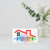 Paint-Spritzer auf Gebäude Visitenkarte (Stehend Vorderseite)