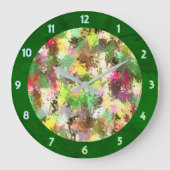 Paint Spritzer Autumn Color Blätter Abstrakt Große Wanduhr (Vorderseite)