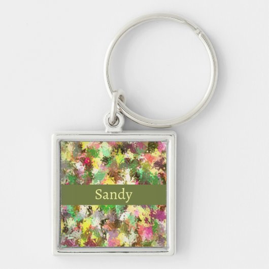 Paint Spritzer Autumn Color Blätter Abstrakt Schlüsselanhänger (Vorne)