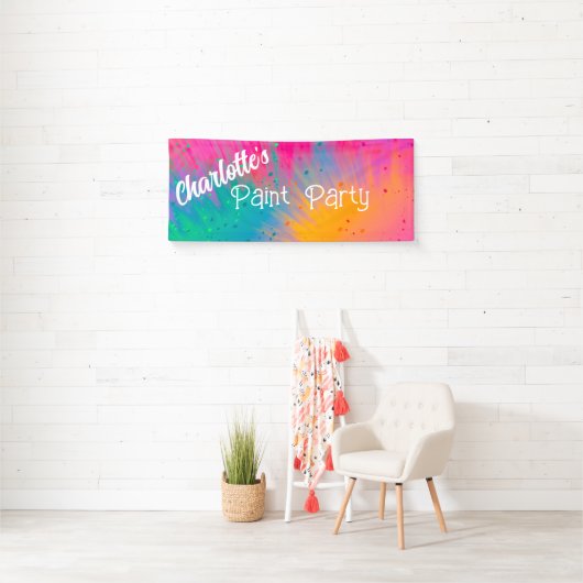 Paint Spritzer Birthday Party Banner (Insitu)