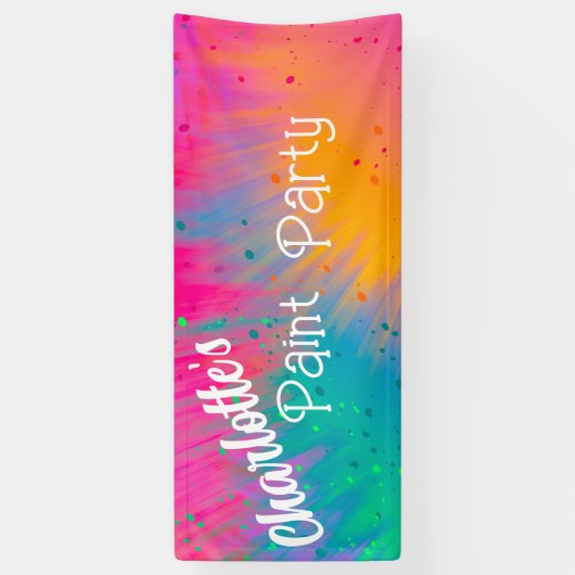 Paint Spritzer Birthday Party Banner (Vertikal)