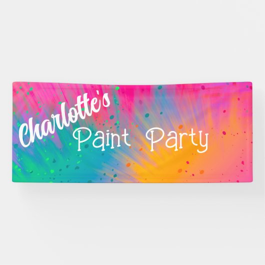 Paint Spritzer Birthday Party Banner (Horizontal)