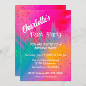 Paint Spritzer Birthday Party Einladung (Vorne/Hinten)