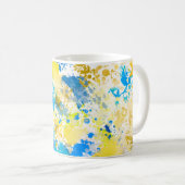 Paint Spritzer Blau und Gelb Kaffeetasse (VorderseiteRechts)