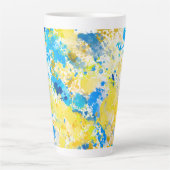 Paint Spritzer Blau und Gelb Milchtasse (Vorderseite)