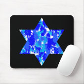 Paint Spritzer Blue Jewish Star Mousepad (Mit Mouse)