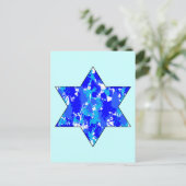 Paint Spritzer Blue Jewish Star Postkarte (Stehend Vorderseite)