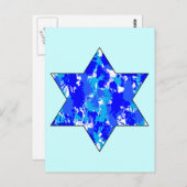 Paint Spritzer Blue Jewish Star Postkarte (Vorne/Hinten)