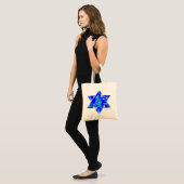 Paint Spritzer Blue Jewish Star Tragetasche (Vorderseite (Model))