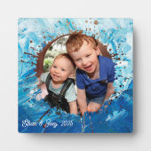 Paint Spritzer Blue Kids Foto Frame Fotoplatte (Vorderseite)