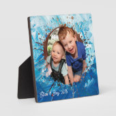 Paint Spritzer Blue Kids Foto Frame Fotoplatte (Vorderseite)