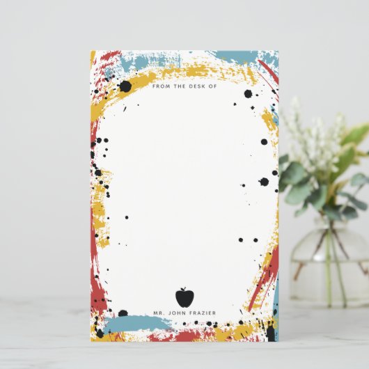 Paint Spritzer Brush Schlaganfälle Apple Lehrer (Stehend Vorderseite)