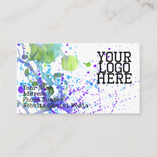 Paint Spritzer Business Card Visitenkarte (Vorderseite)