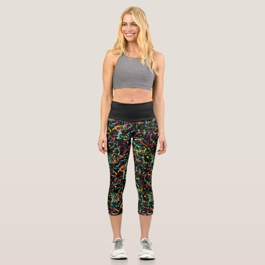 Paint Spritzer Capri Leggings (Vorderseite)