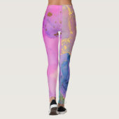 Paint Spritzer Cotton Candy Fields Leggings (Rückseite)